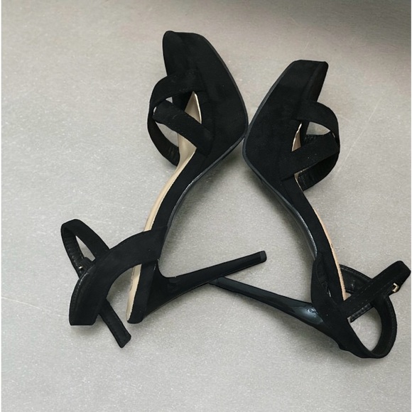 Black, Women’s Open Toe, Strap Ankle, Platform Stilettos - Picture 3 of 4